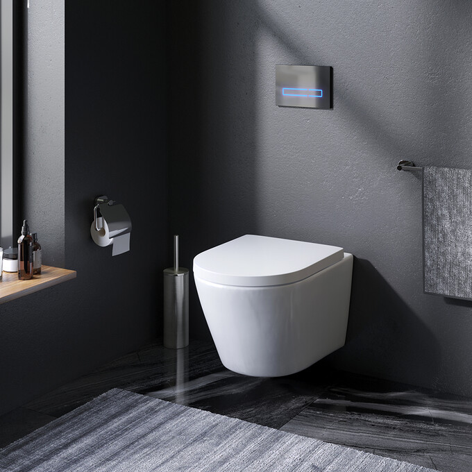 Безободковый подвесной унитаз Am.Pm Sense FlashClean C741701SC (с сиденьем), фото 3