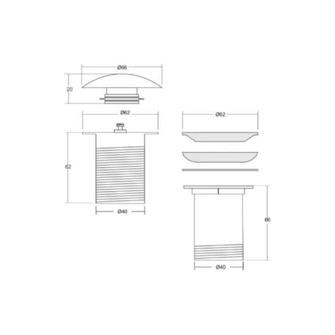 Донный клапан Kohlman Klik-Klak Gold KOREK EGD (золотой, с переливом), Цвет производителя: золото, фото 2