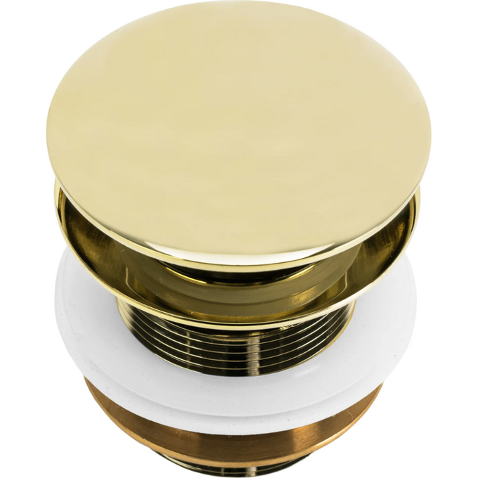 Донний клапан для ванни Rea Klik-Klak Gold REA-W2008 (золотий, з переливом), Колір виробника: золото, фото , изображение 2