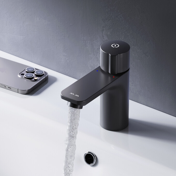 Змішувач для умивальника Am.Pm X-Joy TouchReel F85A02522 (чорний матовий), Колір виробника: чорний матовий, фото , изображение 3