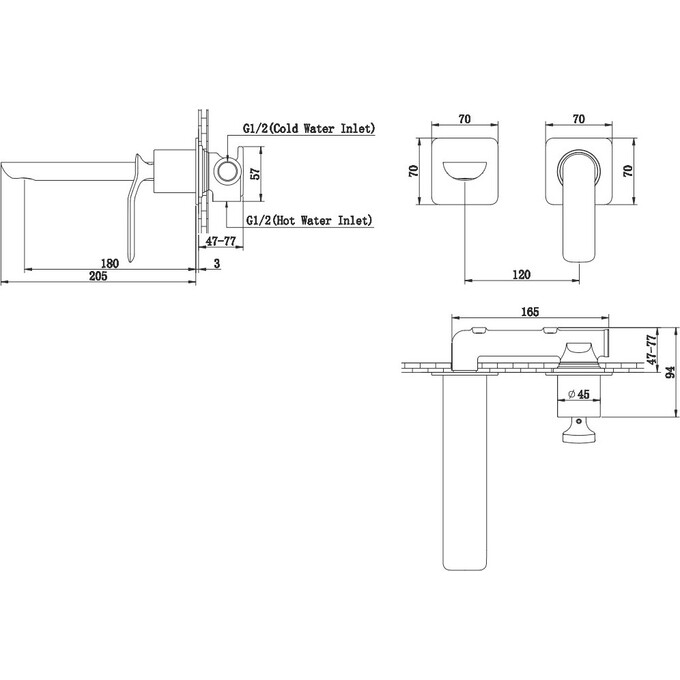 Змішувач прихованого монтажу для раковини Kohlman Experience Chrome QW180E (внутрішня частина в комплекті), Колір виробника: хром, фото , изображение 4