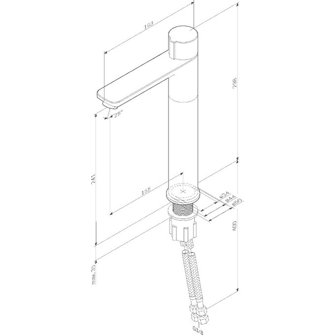 Змішувач для умивальника Am.Pm X-Joy TouchReel F85A92500 (високий), Колір виробника: хром, фото , изображение 12