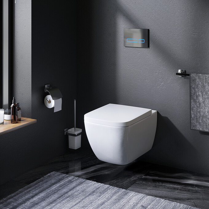 Безободковый подвесной унитаз Am.Pm Gem FlashClean C901701SC (с сиденьем), фото 2