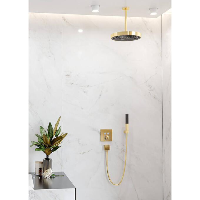 Лейка для душа Hansgrohe Rainfinity 100 Polished Gold Optic 26866990 (полированная золотая, однорежимная), Цвет производителя: полированное золото, фото 2