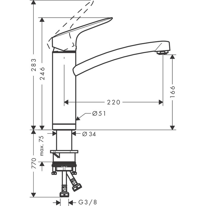 Смеситель для кухни Hansgrohe Logis M31 Chrome 71833000 (для установки перед окном), фото 2