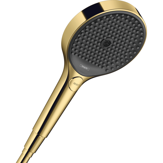 Лейка для душа Hansgrohe Rainfinity 130 EcoSmart Polished Gold Optic 26865990 (полированная золотая, трехрежимная), фото 