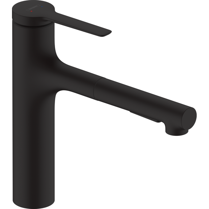 Смеситель для кухни Hansgrohe Zesis M33 160 Matt Black 74801670 (черный матовый, с выдвижной лейкой), фото 