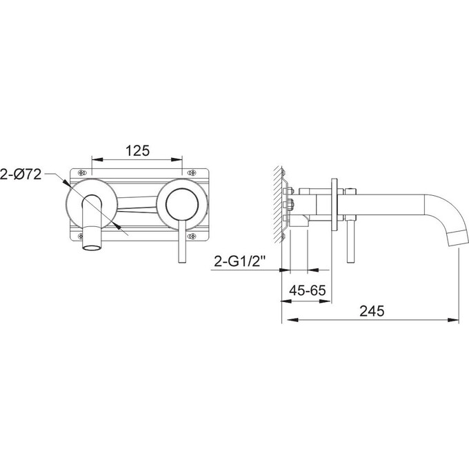 Смеситель скрытого монтажа для умывальника Kohlman Axel Gold QW180AGD (золотой, внутренняя часть в комплекте), Цвет производителя: золото, фото 3