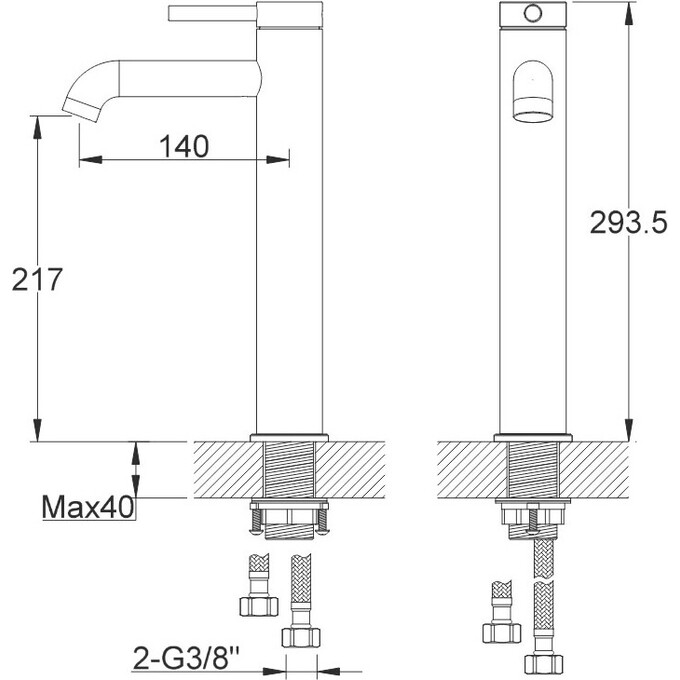 Смеситель для раковины Kohlman Axel Gold QB170AGD (золотой, высокий), Цвет производителя: золото, фото 3