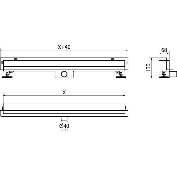 Душевой трап Mexen Flat Wall 2в1 Gold MEX-1530070 (70 см, золотой), Цвет производителя: золото, Доступные размеры: 70, фото 6