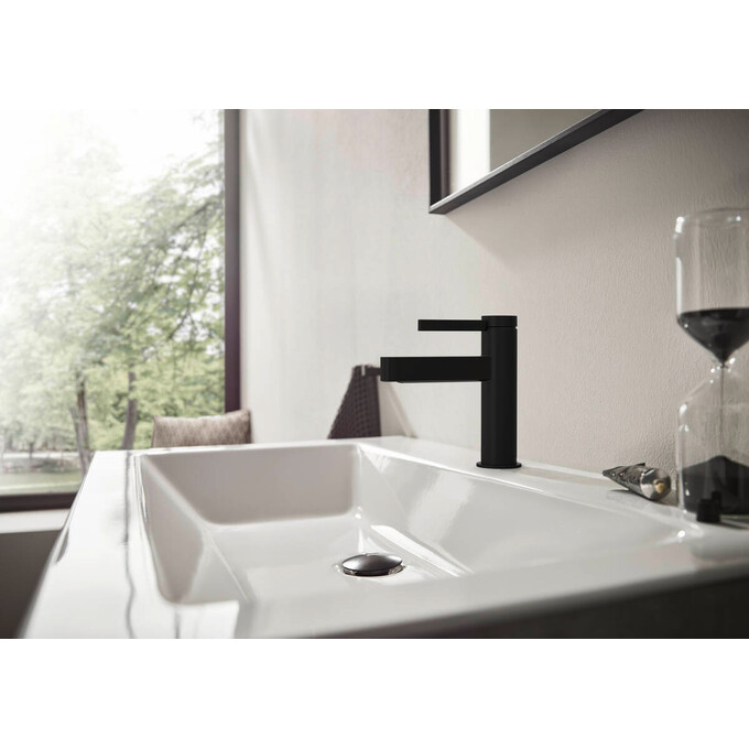 Смеситель для умывальника Hansgrohe Finoris Matt Black 76010670 (черный матовый, с донным клапаном), фото 3