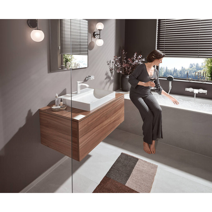 Смеситель для умывальника Hansgrohe Vivenis Matt White 75020700 (белый матовый, с донным клапаном), Цвет производителя: белый матовый, фото 2