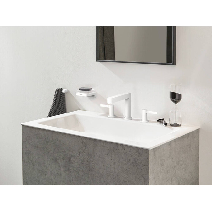 Змішувач для умивальника Hansgrohe Finoris Matt White 76034700 (білий матовий, на три отвори, з донним клапаном), фото , изображение 2