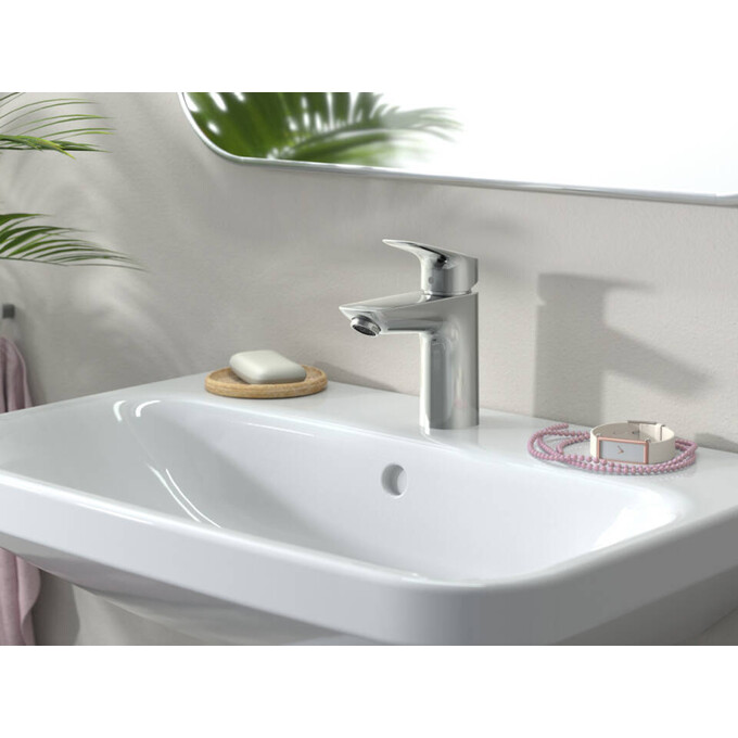 Смеситель для умывальника Hansgrohe Logis LowFlow Chrome 71104000 (с донным клапаном), фото 2