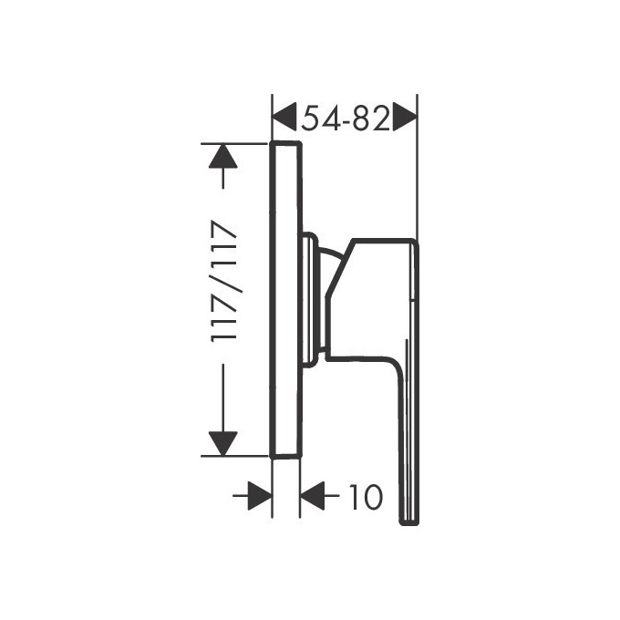 Зовнішня частина змішувача прихованого монтажу для душу Hansgrohe Vernis Shape Chrome 71658000, фото , изображение 3