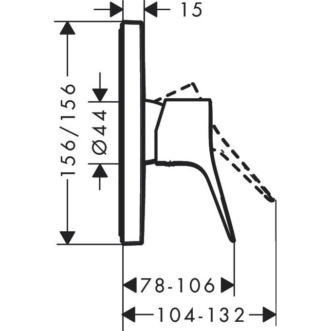 Зовнішня частина змішувача прихованого монтажу для душу Hansgrohe Vivenis Matt White 75615700 (білий матовий), фото , изображение 2