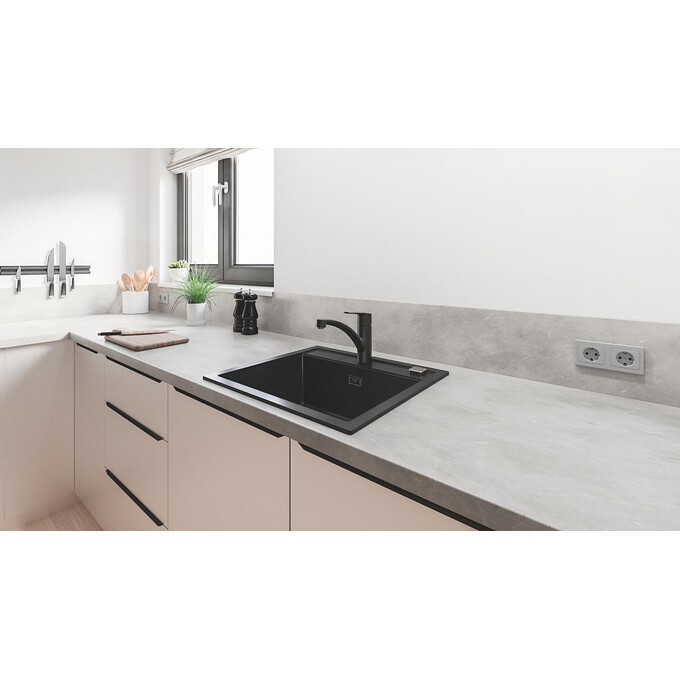 Змішувач для кухні Grohe QuickFix Start Black 324412432 (чорний матовий), фото , изображение 3