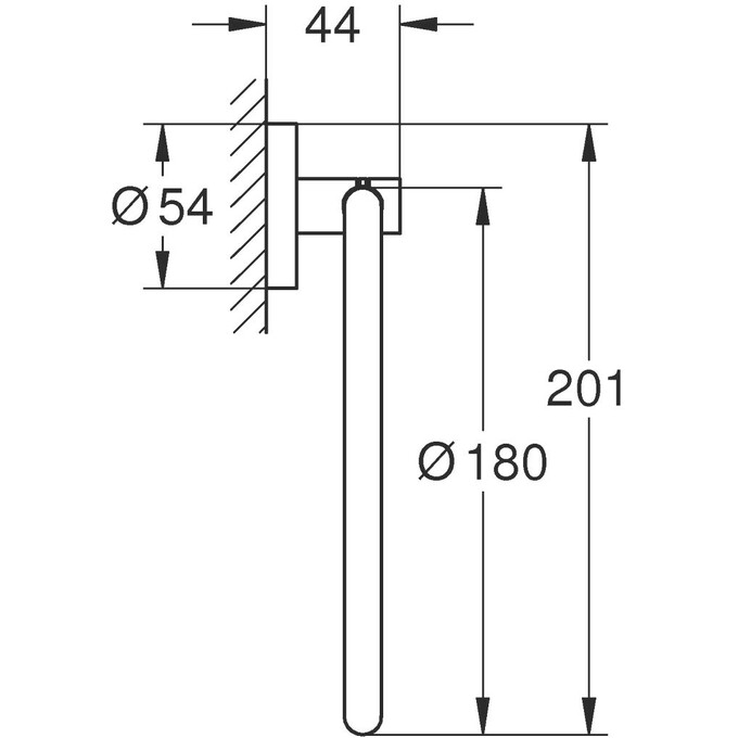 Полотенцедержатель Grohe QuickFix Start Black 411742430 (черный матовый, кольцо), Цвет производителя: черный матовый, фото 8