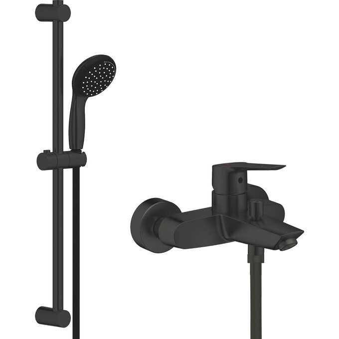 Смеситель для ванны Grohe QuickFix Start&Vitalio 100 Black UA30330702 (черный матовый, с душевым гарнитуром), фото 