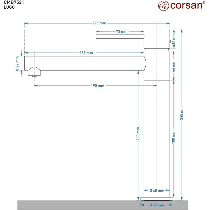 Смеситель для кухни Corsan Lugo Chrome CMB7521CH, Цвет производителя: хром, фото 6