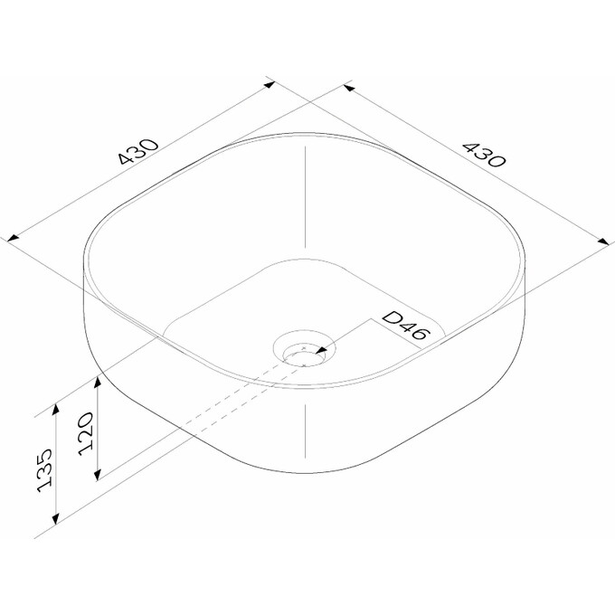 Раковина Am.Pm Func MFAWCC30430WG (43x43 см, чаша), Доступные размеры: 43 x 43, фото 5