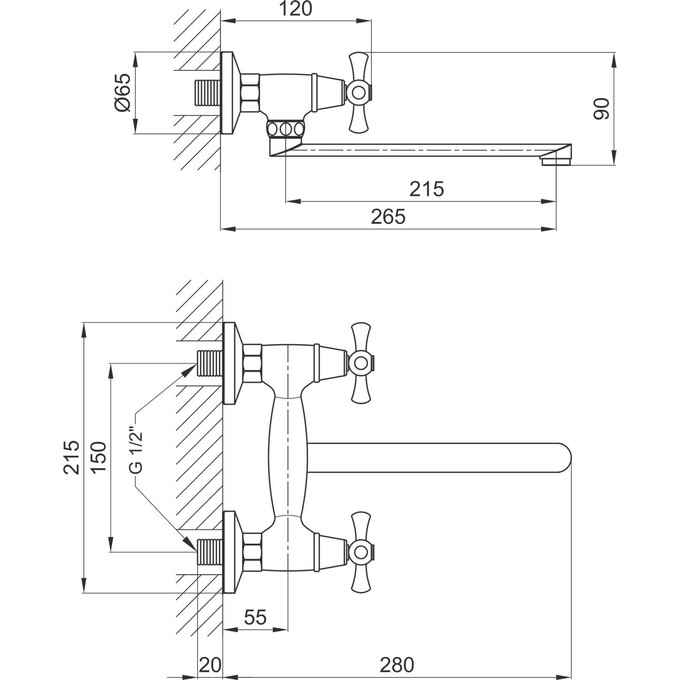 Смеситель для кухни Lidz 30 21 361 00 (LDLAM361CRM22309, настенный), фото 3