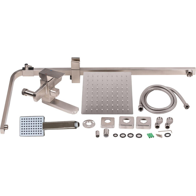 Душевая система Lidz Kubis Nickel 1005 (LDKUB1030NKS28538, никель, с изливом), фото 7