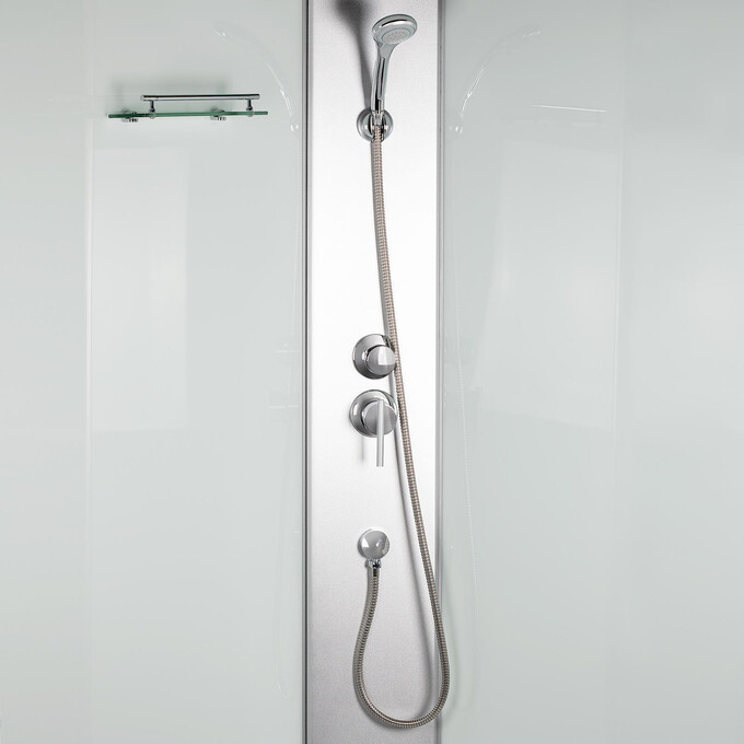 Душевой гидробокс с поддоном Lidz Tani SB90x90.SAT.HIGH.FR (LTSB9090SATHIGHFR, стекло матовое, профиль сатин), Доступные размеры: 90 x 90, Цвет производителя: матовое стекло, фото 4