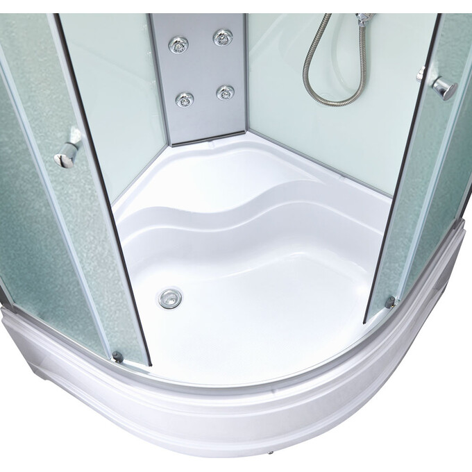 Душевой гидромассажный бокс с поддоном Lidz Tani SBM90x90.SAT.HIGH.FR (LTSBM9090SATHIGHFR, стекло матовое, профиль сатин), фото 3