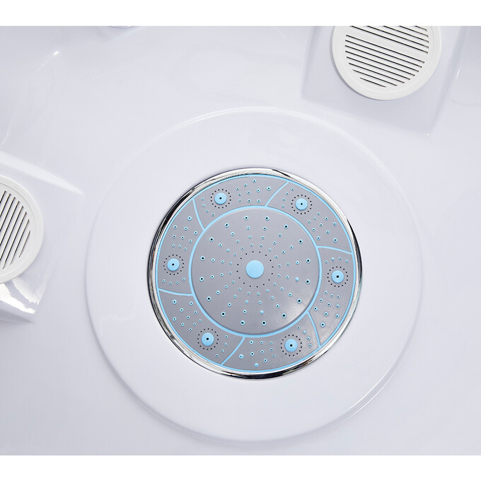 Душевой гидромассажный бокс с поддоном Lidz Tani SBM90x90.SAT.HIGH.FR (LTSBM9090SATHIGHFR, стекло матовое, профиль сатин), фото 6