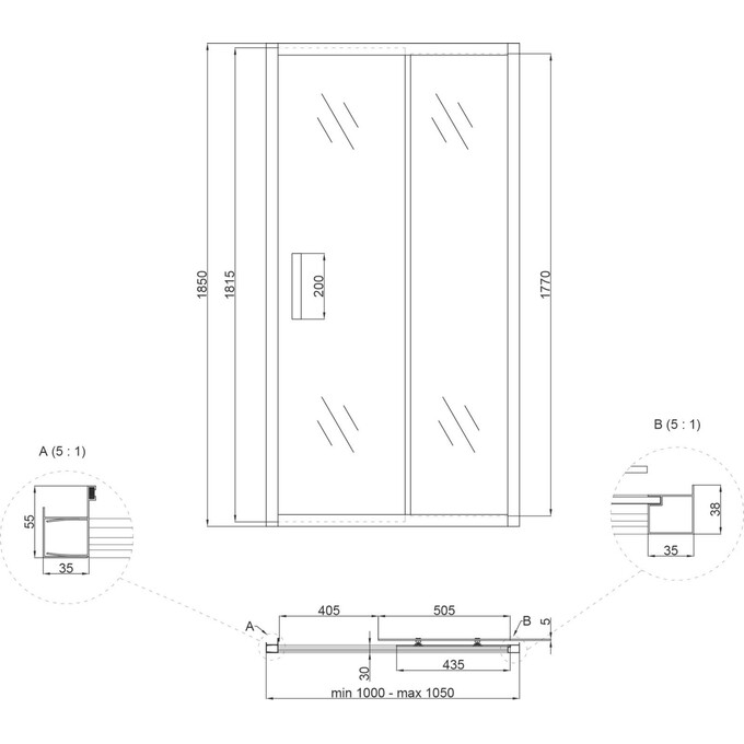 Душевая дверь Lidz Zycie SD100x185.CRM.FR (LZSD100185CRMFR, 105 см, стекло матовое, профиль хром), фото 10