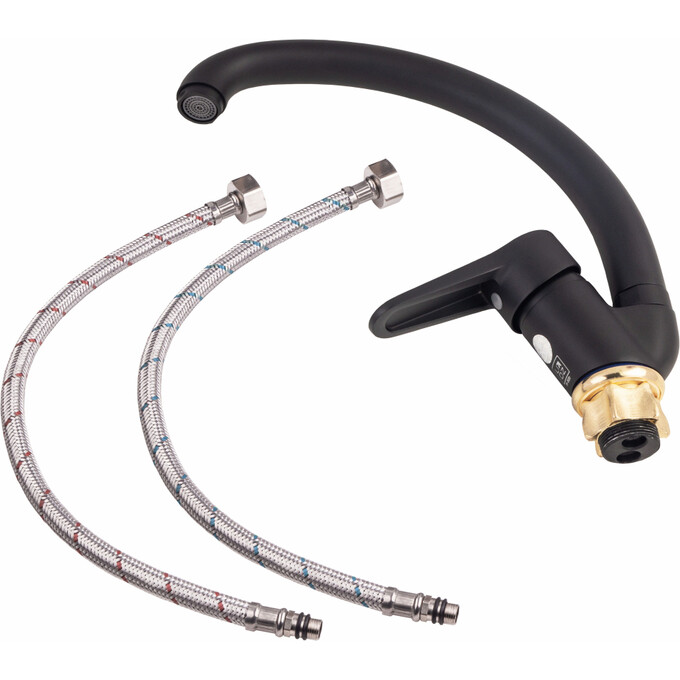 Змішувач для кухні Lidz 14 43 008F-3 (LDNIC008FBLA35181, чорний матовий), фото , изображение 4