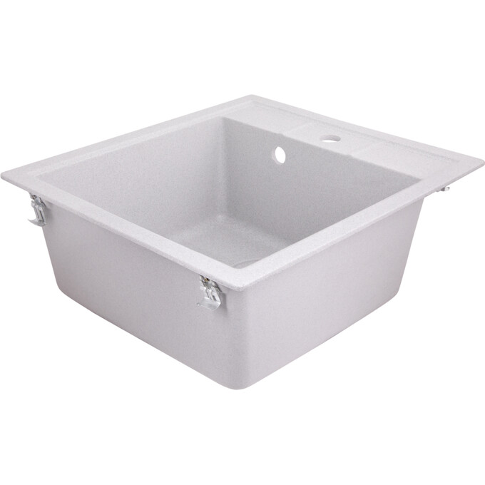 Мийка для кухні Lidz 460х515/200 GRA-09 (LIDZGRA09460515200, 45.5x51.3 см, сіра, з сифоном), Колір виробника: сірий, фото , изображение 3