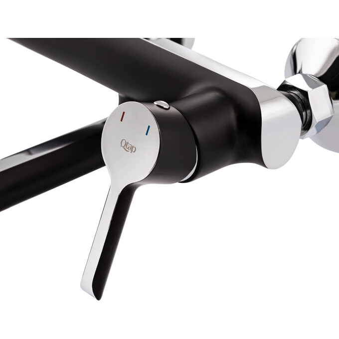 Душевая система Qtap Grand Chrome/Black BCR 1004 (QTGRABCR1004, хром/черный матовый, с изливом), Цвет производителя: хром, черный матовый, фото 3