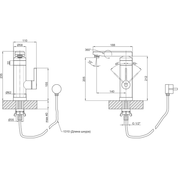 Проточный водонагреватель для кухни Lidz 95 00 061 (LDWAR061WCR35431, белый/хром, с электронагревом 3 кВт), фото 6