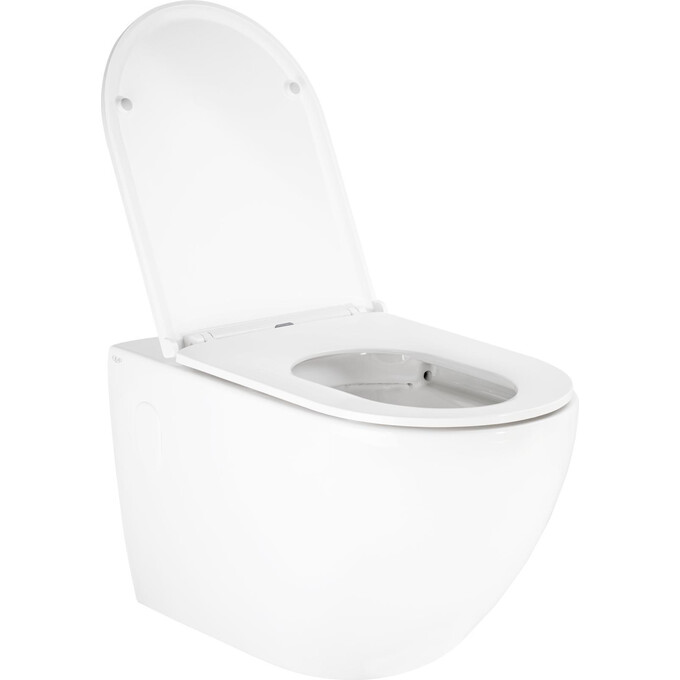 Безобідковий підвісний унітаз Qtap Robin QT13332141ERW (з сидінням), фото , изображение 2