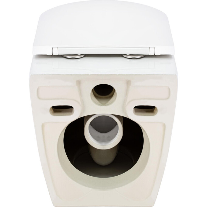 Безобідковий підвісний унітаз Qtap Robin QT13332141ERW (з сидінням), фото , изображение 4