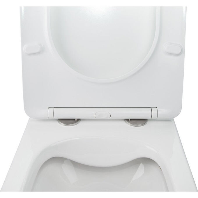 Комплект унитаз с инсталляцией 4 в 1 Qtap QT07335176W0133M425M08381CRM: подвесной унитаз с сиденьем Jay QT07335176W + инсталляция Nest ST QT0133M425 + клавиша смыва Nest QT0111M08381CRM + звукоизоляционная прокладка, фото 5