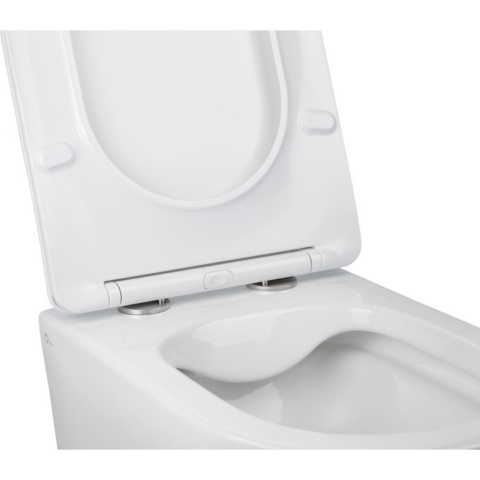 Комплект унитаз с инсталляцией 4 в 1 Qtap QT07335176W0133M425M08V1091MB: подвесной унитаз с сиденьем Jay QT07335176W + инсталляция Nest ST QT0133M425 + клавиша смыва Nest QT0111M08V1091MB + звукоизоляционная прокладка, фото 4