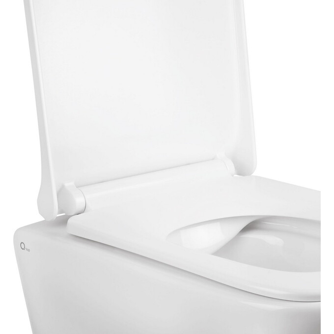 Комплект унитаз с инсталляцией 4 в 1 Qtap QT1733052ERW0133M425M11111SAT: подвесной унитаз с сиденьем Tern QT1733052ERW + инсталляция Nest ST QT0133M425 + клавиша смыва Nest QT0111M11111SAT + звукоизоляционная прокладка, фото 4