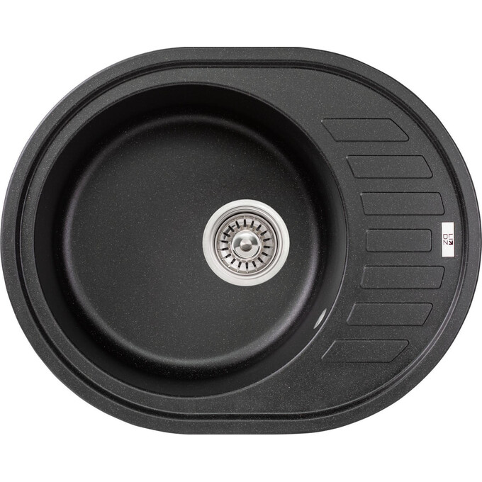 Мойка для кухни Lidz 620x500/200 BLM-14 (LIDZBLM14620500200, 61x49.5 см, черная, с сифоном), Цвет производителя: черный матовый, фото 