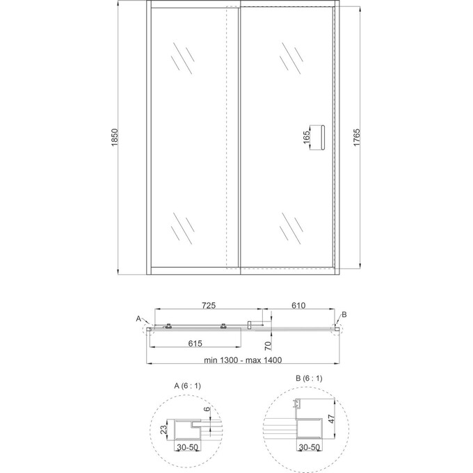 Душевая дверь Qtap Taurus CRM2013-14.C6 (TAUCRM201314C6, 140 см, стекло прозрачное, профиль хром), Доступные размеры: 140, фото 8