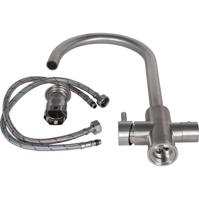 Смеситель для кухни Lidz Aria 24U-SFS (LDARI020FNKS43365, никель, с подключением питьевой воды), фото 5