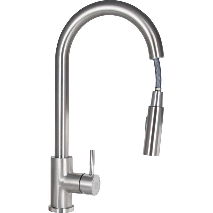 Смеситель для кухни Lidz Aria 04U-SFS (LDARI015FL2NKS43397, никель, с выдвижной лейкой), фото 2