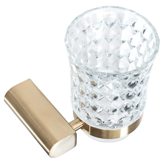 Склянка для зубних щіток Rea Brushed Gold REA-77040 (322224B, брашована золота, настінна), Колір виробника: золото брошене (матове), фото 