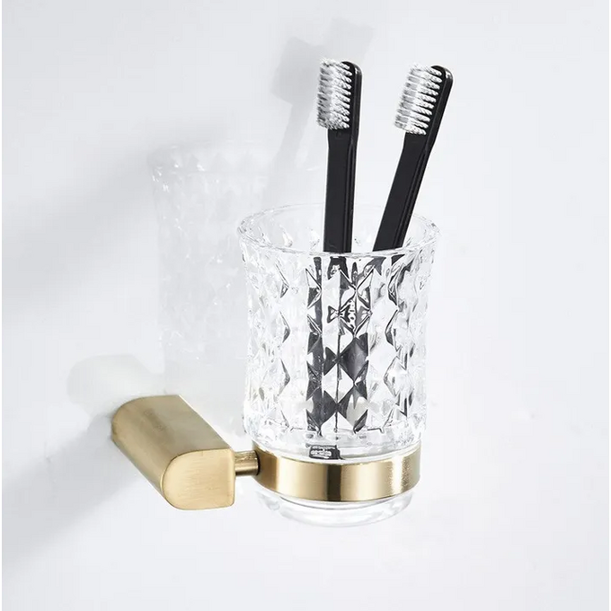 Склянка для зубних щіток Rea Brushed Gold REA-77040 (322224B, брашована золота, настінна), Колір виробника: золото брошене (матове), фото , изображение 4