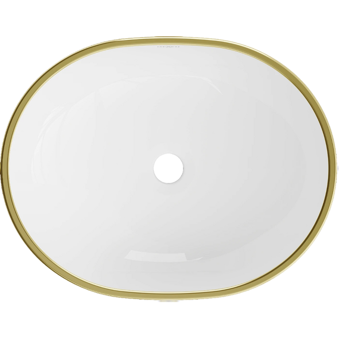 Раковина Mexen Viki White Diamond MEX-21054809 (48x35 см, біла глянсова із золотим візерунком, чаша), Доступні розміри: 48 x 35, Колір виробника: білий глянець, золото сіткою, фото , изображение 5