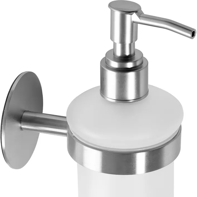 Дозатор для рідкого мила Rea Nickel Brushed REA-77075 (322217, брашований нікель, настінний), Колір виробника: брашований нікель, фото , изображение 3