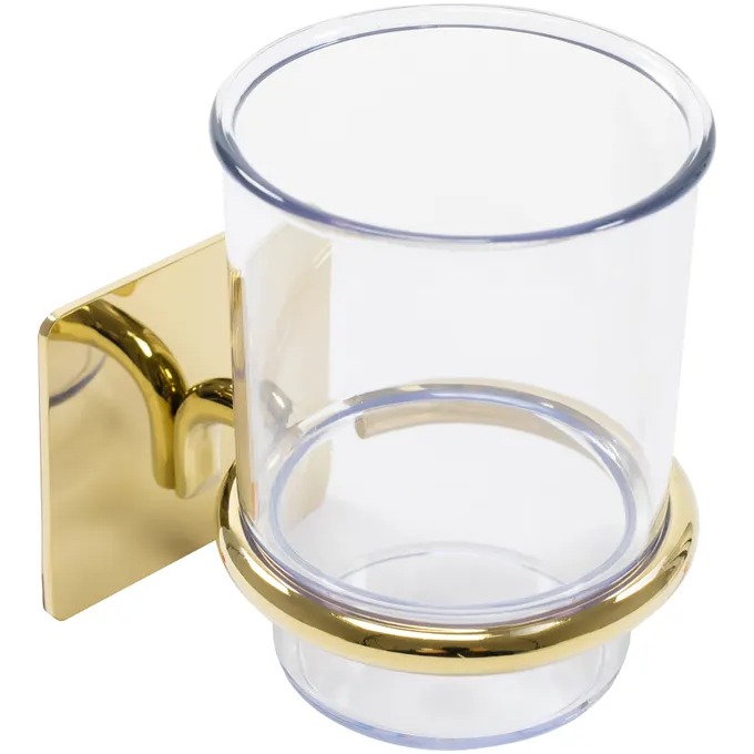 Склянка для зубних щіток Rea Gold REA-77063 (322189, золота, настінна), Колір виробника: золото, фото 