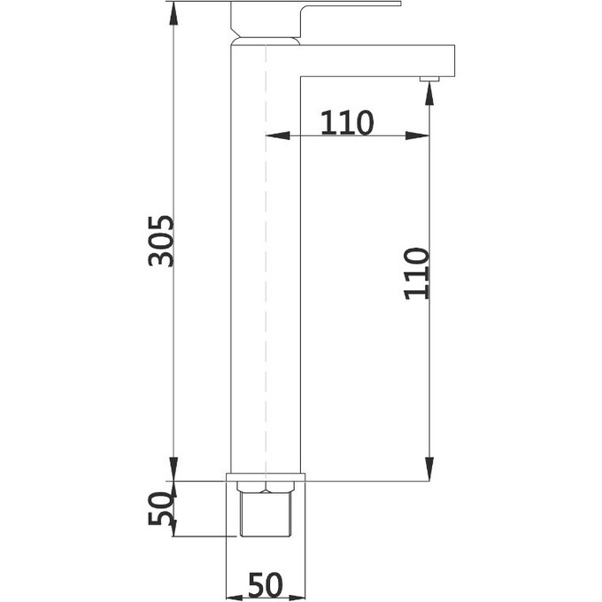 Змішувач для умивальника Mexen Cube Black MEX-72910-70 (чорний, високий), Колір виробника: чорний, фото , изображение 2
